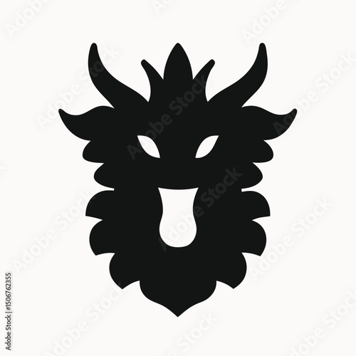 Majestic Dragon Head Silhouette Mythical Creature Illustration