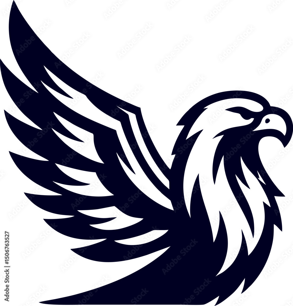 Fototapeta premium Eagle Silhouette Vector – Majestic Flying Bird Logo Design