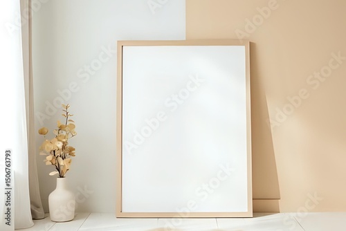 Realistic Frame Mockup with Clean Background – Perfect for Displaying Your Artwork and Designs