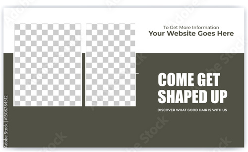 Barber shop and Hair cut cover template design and web banner design. 
