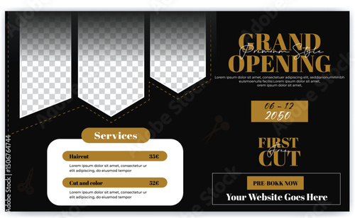 Barber shop and Hair cut cover template design and web banner design. 