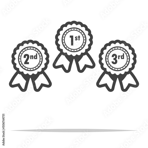 Winner ribbon award badge outline icon transparent vector isolated