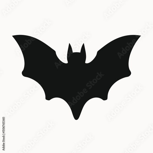 Wallpaper Mural Bat Silhouette A Simple Black and White Vector Illustration Torontodigital.ca