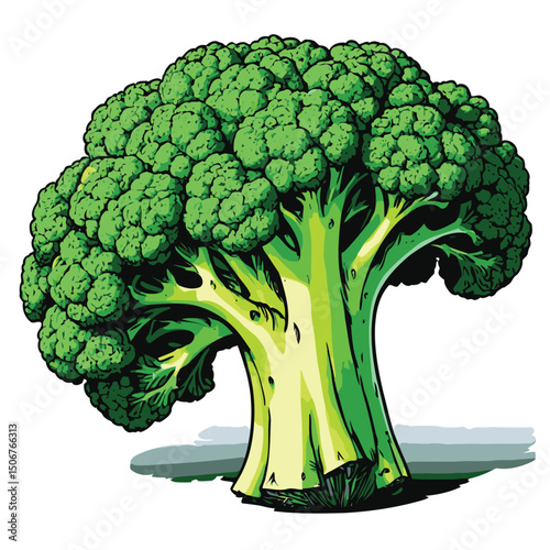 broccoli vegetable illustration vector digital art