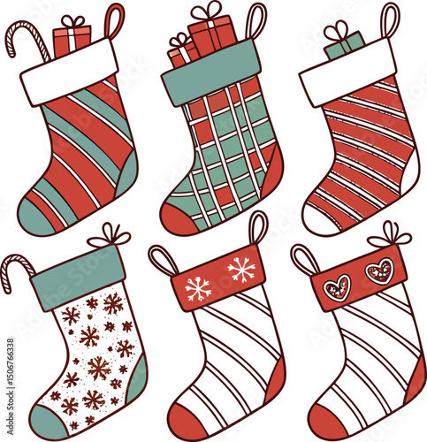 christmas socks vector illustration