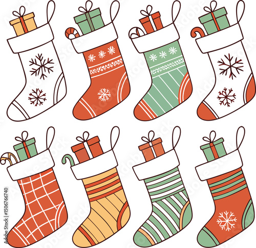 christmas socks seamless pattern