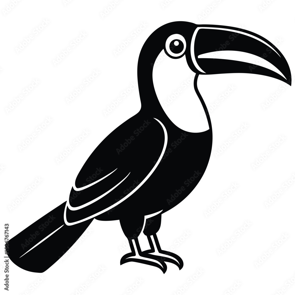 Obraz premium toucan vector sihouette