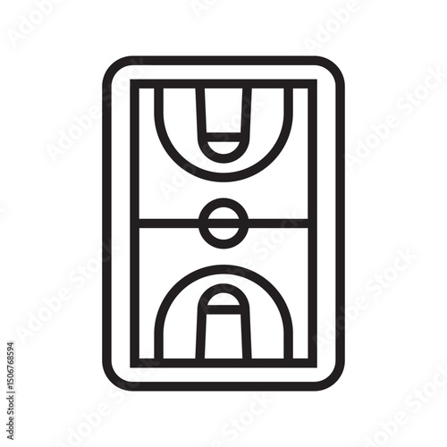 basketball court design outline vector illustration