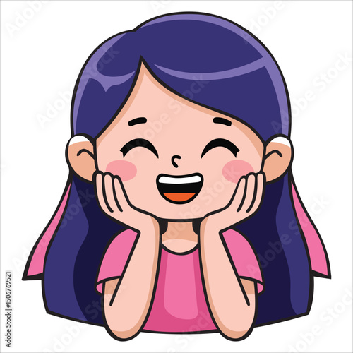happy woman vector illustration