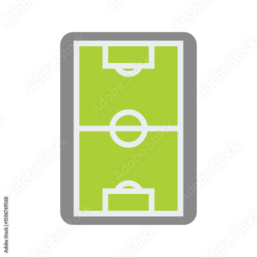  Soccer field. sports field icon.  top view. Flat vector illustration.