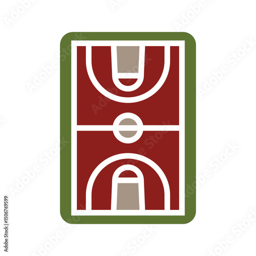 basketball court design outline vector illustration