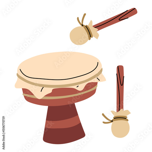 drums are made of genuine leather. Archaeological finds, Excavations, finds human life. It is suitable for scientific materials, museum projects, textbooks, topics archeology, anthropology and history