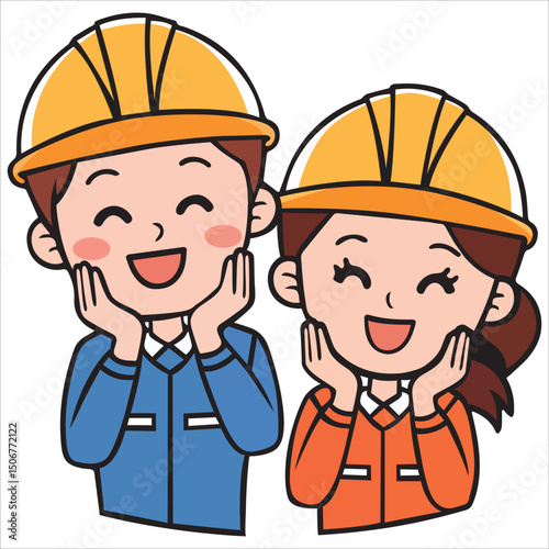 happy worker vector illustration
