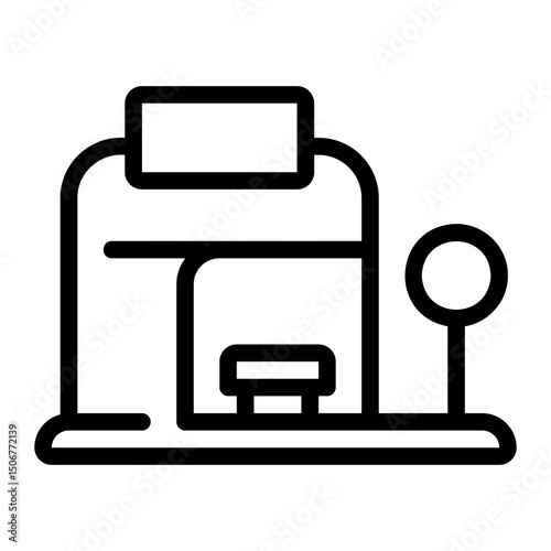 bus stop line icon