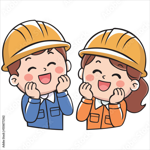 happy worker vector illustration