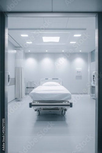 hospital bed bright sterile room minimal modern medical interior photo