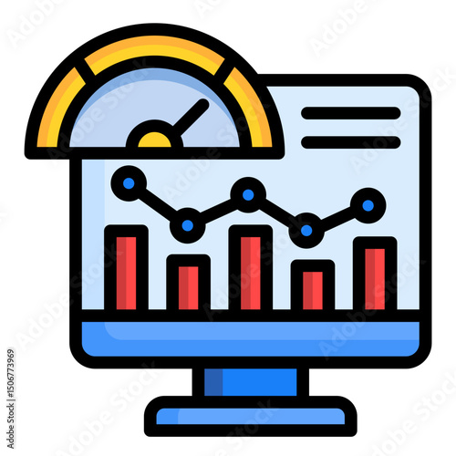 Kpi Dashboard  Icon Element For Design	