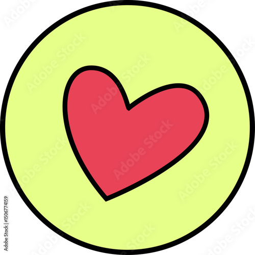 Heart in Circle Sticker