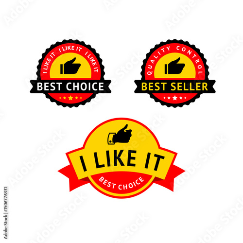 Set of badge best choice, best seller vector stamps.