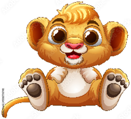 Adorable Baby Lion Illustration