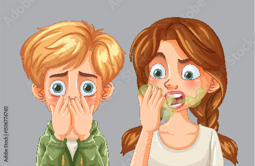 Surprised Kids Reacting to Bad Breath
