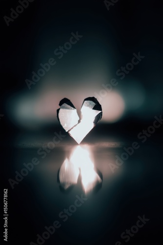 broken heart pieces reforming into light symbolizing emotional healing hope