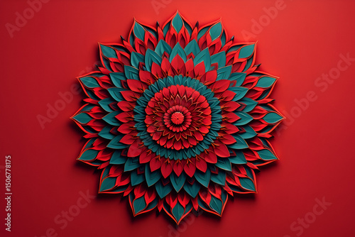 Abstract red floral seamless pattern design illustration