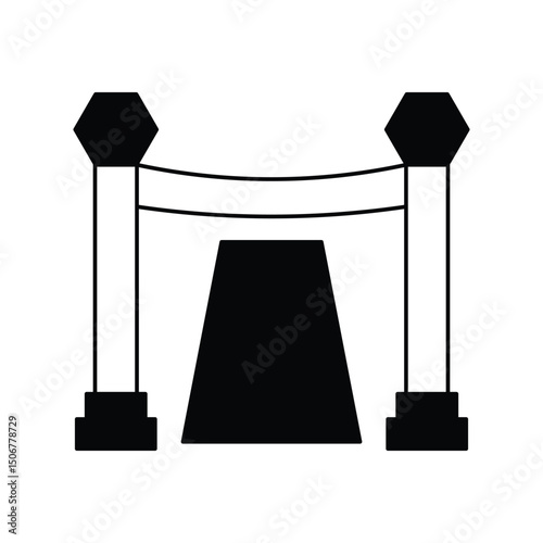 vip glyph outline icon with white background vector stock illustration