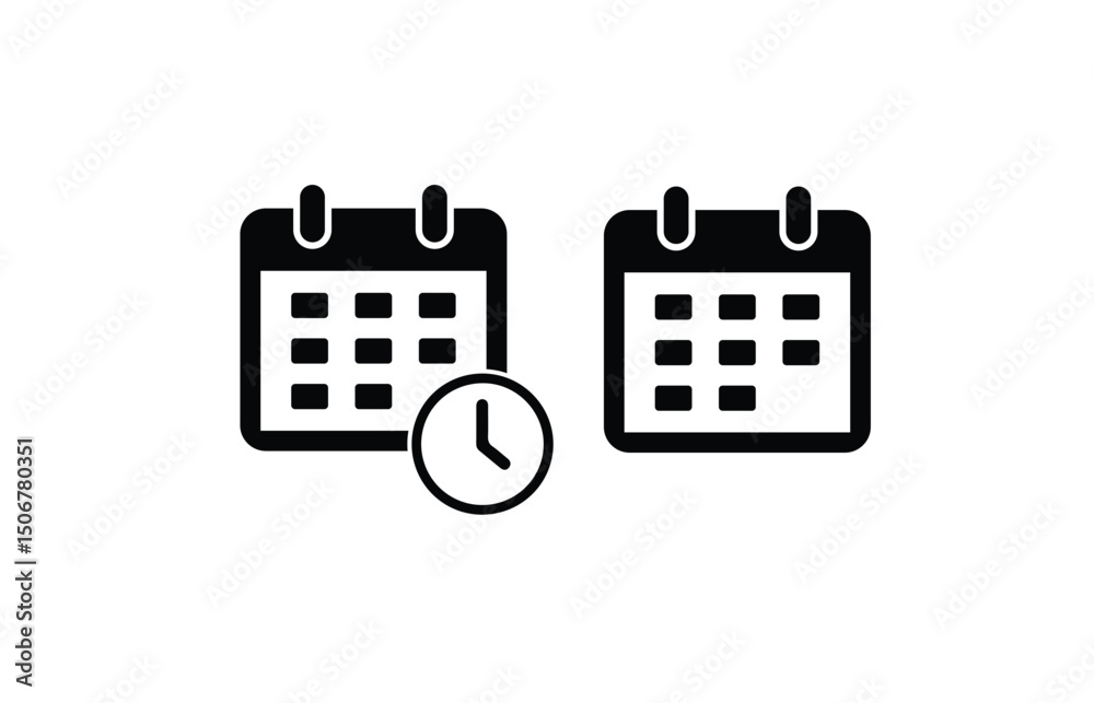 Calendar Icon collection. Set of calendar symbols. Meeting Deadlines icon. Calendar or appointment schedule flat icon. 