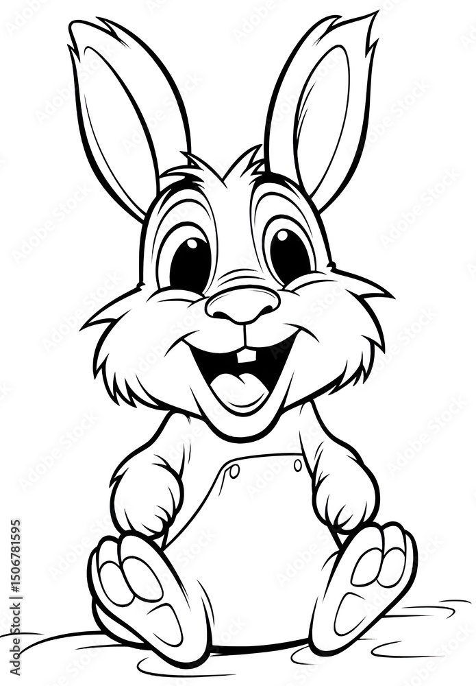 Obraz premium A cute rabbit laughing with its mouth open.