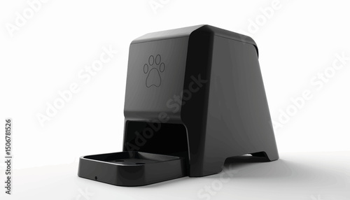 Stylish black pet food dispenser for modern homes perfect for feeding dogs and cats conveniently