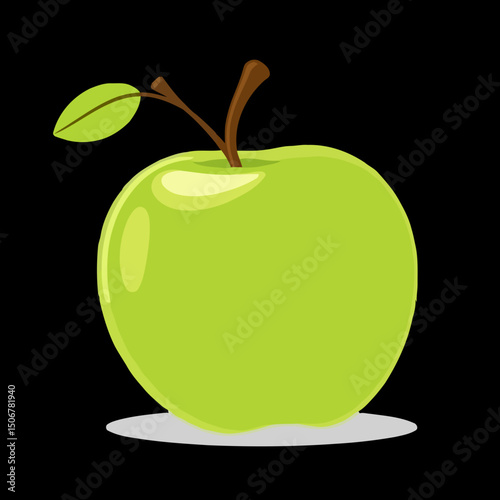 Fresh Green Apple Delight: A vibrant depiction of a crisp, green apple, showcasing its natural beauty and appeal in a healthy and nutritious package.