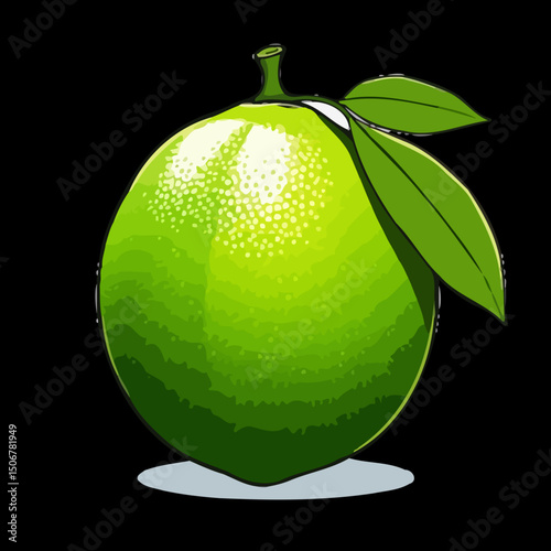 Vibrant Citrus: A crisp and vivid lime, captured in a clean graphic style, radiates freshness and zest. This is a dynamic piece perfect for evoking themes of wellness and natural deliciousness.