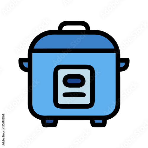Kitchenware Icon Vector – Electric Rice Cooker in Modern Style	