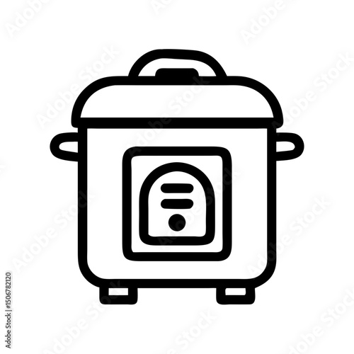 Kitchenware Icon Vector – Electric Rice Cooker in Modern Style	