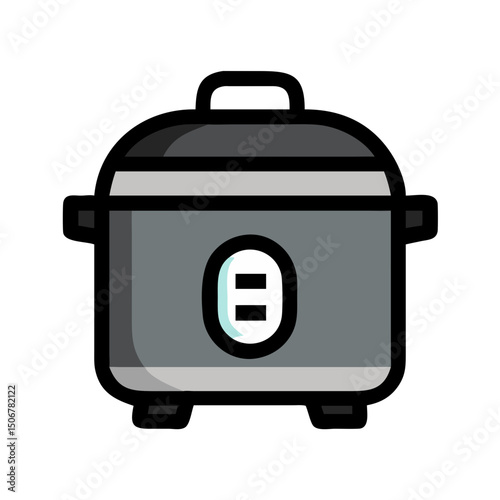 Kitchenware Icon Vector – Electric Rice Cooker in Modern Style	