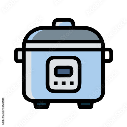 Kitchenware Icon Vector – Electric Rice Cooker in Modern Style	