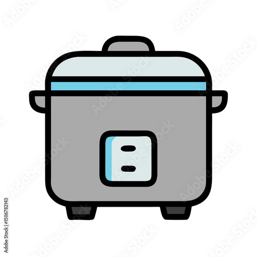 Kitchenware Icon Vector – Electric Rice Cooker in Modern Style	