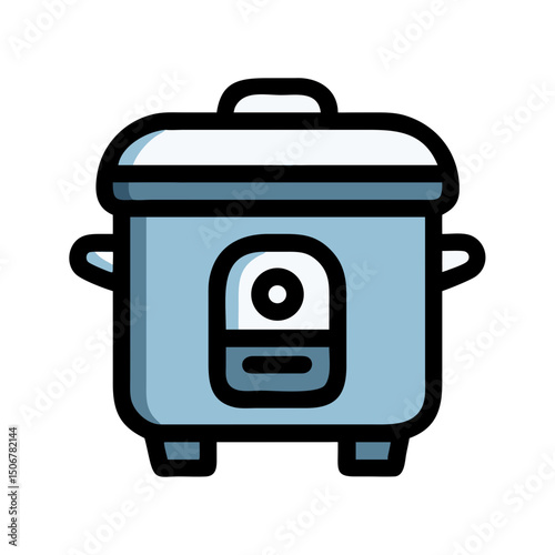 Kitchenware Icon Vector – Electric Rice Cooker in Modern Style	