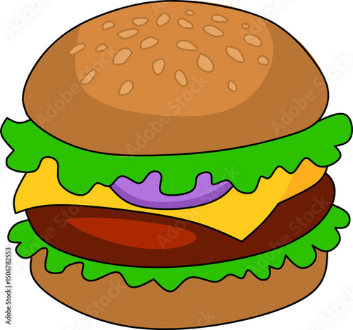 Vecctor illustration of hamburger