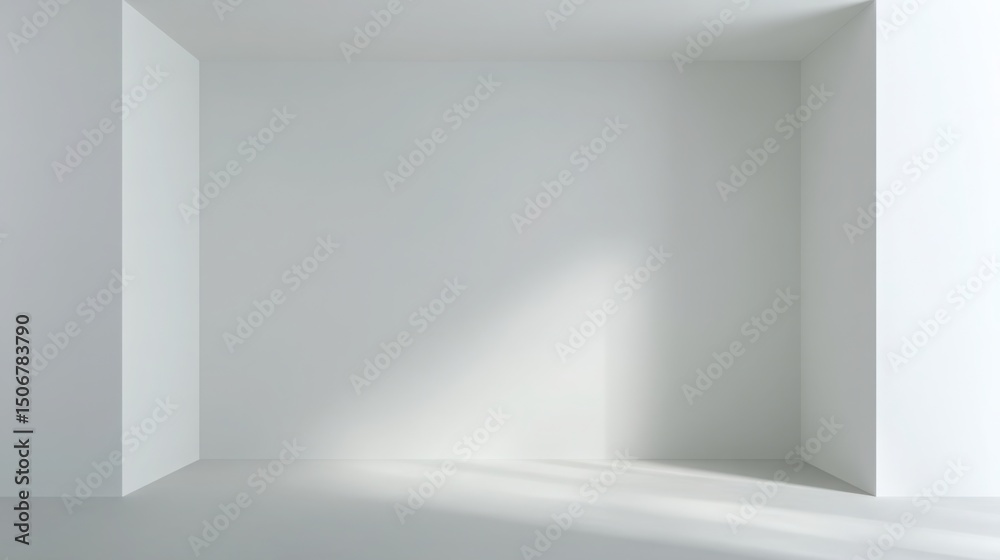 Fototapeta premium clean white backdrop with light grey shadows, seamless background for product photography