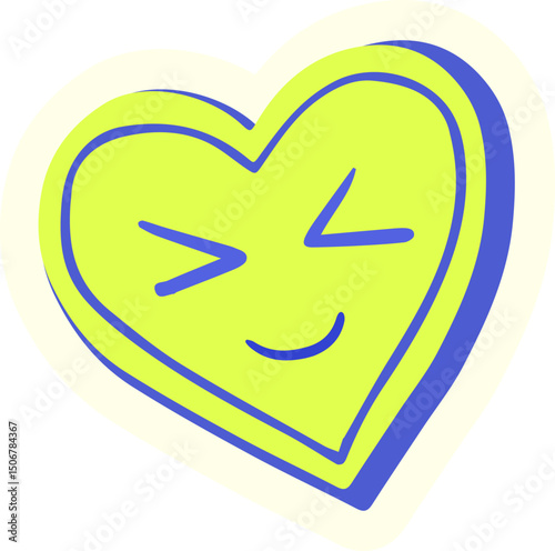 Happy Heart Face Emoticon