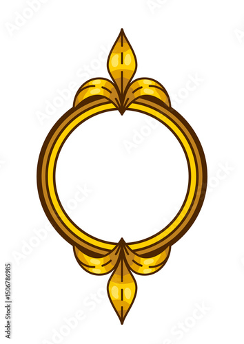 Floral frame in baroque style. Decorative curling plant.