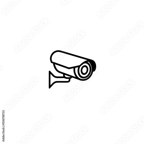 Smart surveillance camera icon on white background, security concept