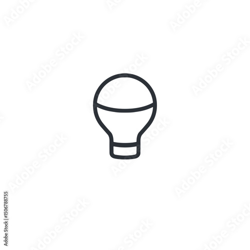 Minimalist smart night light icon on white background, modern technology