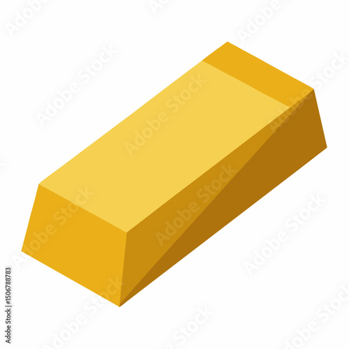 Gold bar vector icon on white background.