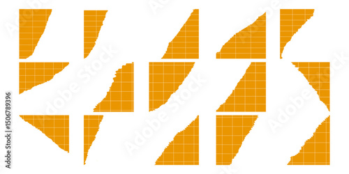 Grid Torn Paper Corner