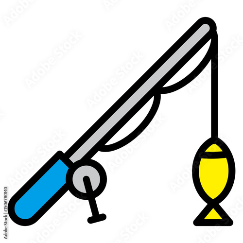 Fishing Rod  Icon Element For Design