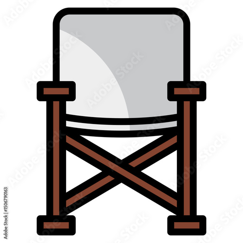 Camp Chair  Icon Element For Design