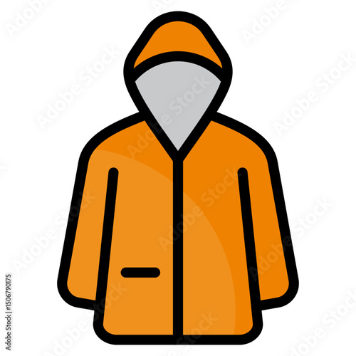 Rain Jacket  Icon Element For Design